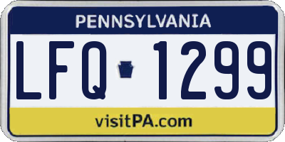 PA license plate LFQ1299