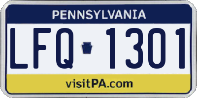 PA license plate LFQ1301
