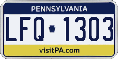 PA license plate LFQ1303
