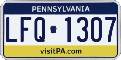 PA license plate LFQ1307