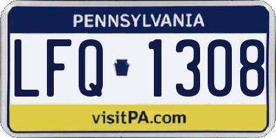 PA license plate LFQ1308