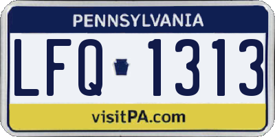 PA license plate LFQ1313