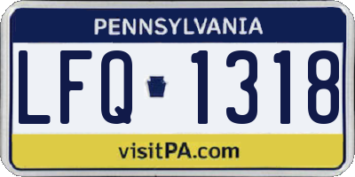 PA license plate LFQ1318
