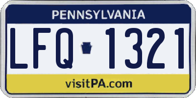 PA license plate LFQ1321
