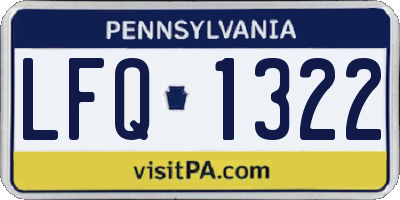 PA license plate LFQ1322