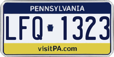 PA license plate LFQ1323
