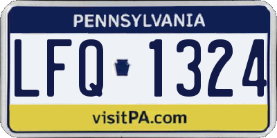 PA license plate LFQ1324