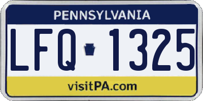 PA license plate LFQ1325
