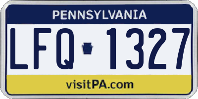 PA license plate LFQ1327