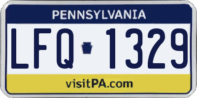 PA license plate LFQ1329