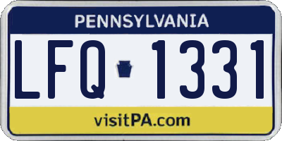 PA license plate LFQ1331