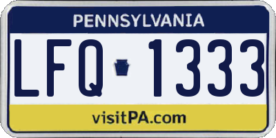 PA license plate LFQ1333