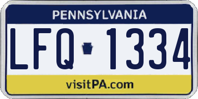 PA license plate LFQ1334