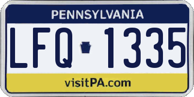 PA license plate LFQ1335