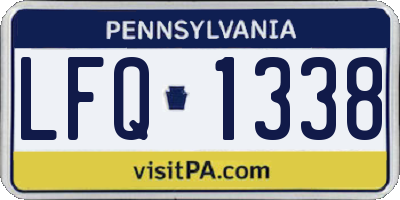 PA license plate LFQ1338