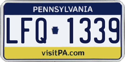 PA license plate LFQ1339