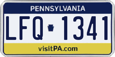 PA license plate LFQ1341
