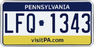 PA license plate LFQ1343
