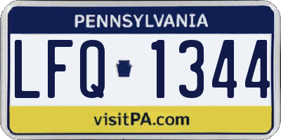 PA license plate LFQ1344