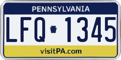 PA license plate LFQ1345
