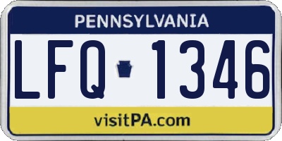 PA license plate LFQ1346
