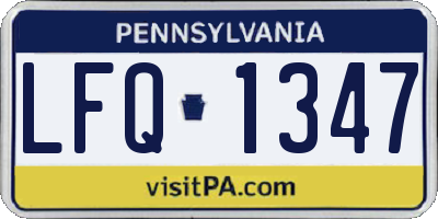 PA license plate LFQ1347