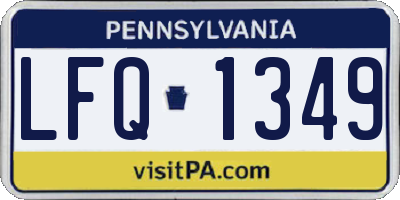 PA license plate LFQ1349