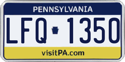 PA license plate LFQ1350