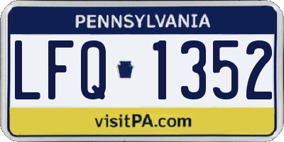 PA license plate LFQ1352