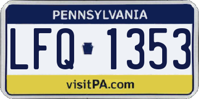 PA license plate LFQ1353