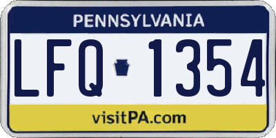 PA license plate LFQ1354