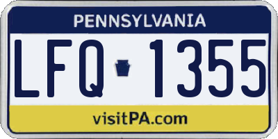 PA license plate LFQ1355