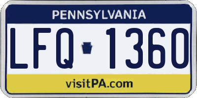 PA license plate LFQ1360
