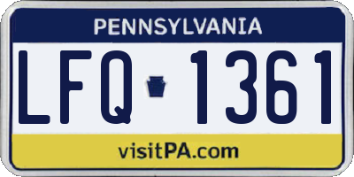 PA license plate LFQ1361