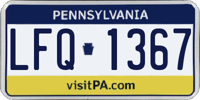 PA license plate LFQ1367