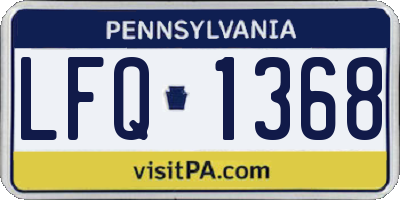 PA license plate LFQ1368