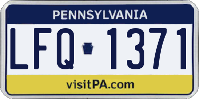 PA license plate LFQ1371