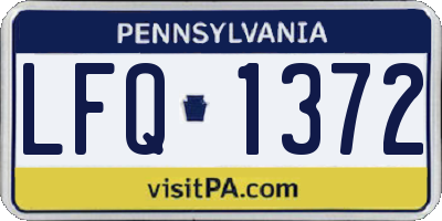 PA license plate LFQ1372