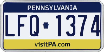 PA license plate LFQ1374
