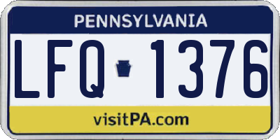 PA license plate LFQ1376