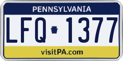 PA license plate LFQ1377