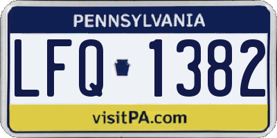 PA license plate LFQ1382