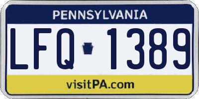 PA license plate LFQ1389