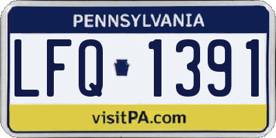PA license plate LFQ1391