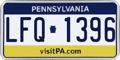 PA license plate LFQ1396
