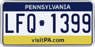 PA license plate LFQ1399