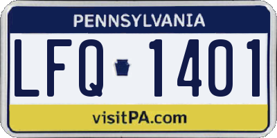 PA license plate LFQ1401