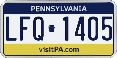 PA license plate LFQ1405