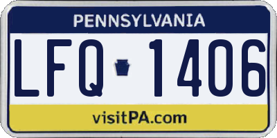 PA license plate LFQ1406