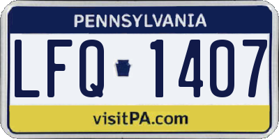 PA license plate LFQ1407